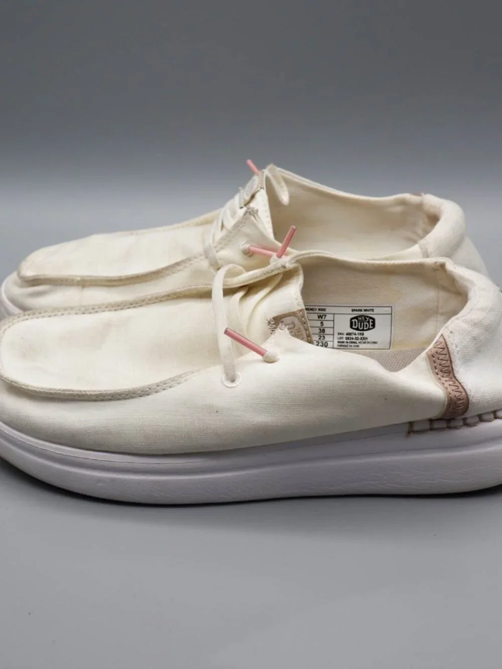 Hey Dude Wendy Rise Spark White US Women's W7 EU 38 Casual Slip On Shoes Coastal